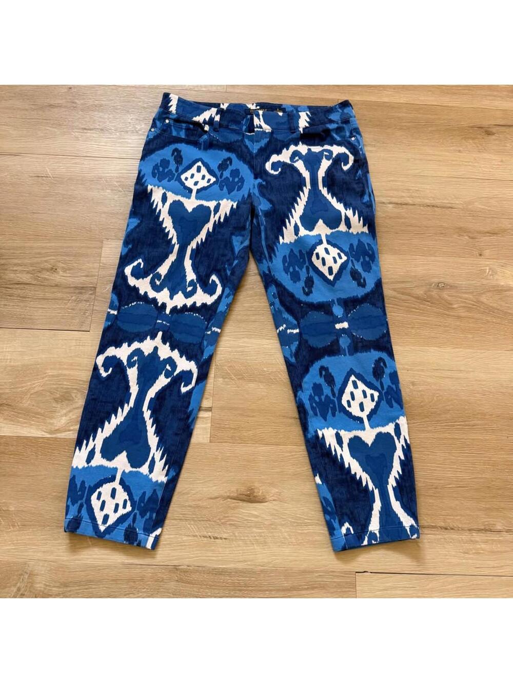 Polo Golf Ralph Lauren Women's Size 6 Golf Pants Blue and White Pattern Slim Fit